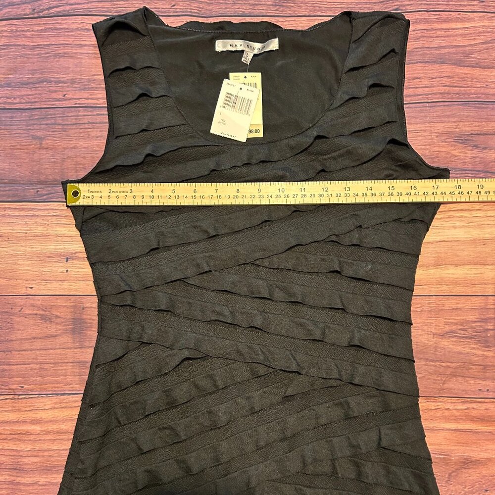 Max Studio Black Sleeveless Tiered Ruffle Dress - Little Black Dress (LBD) - Picture 4 of 9